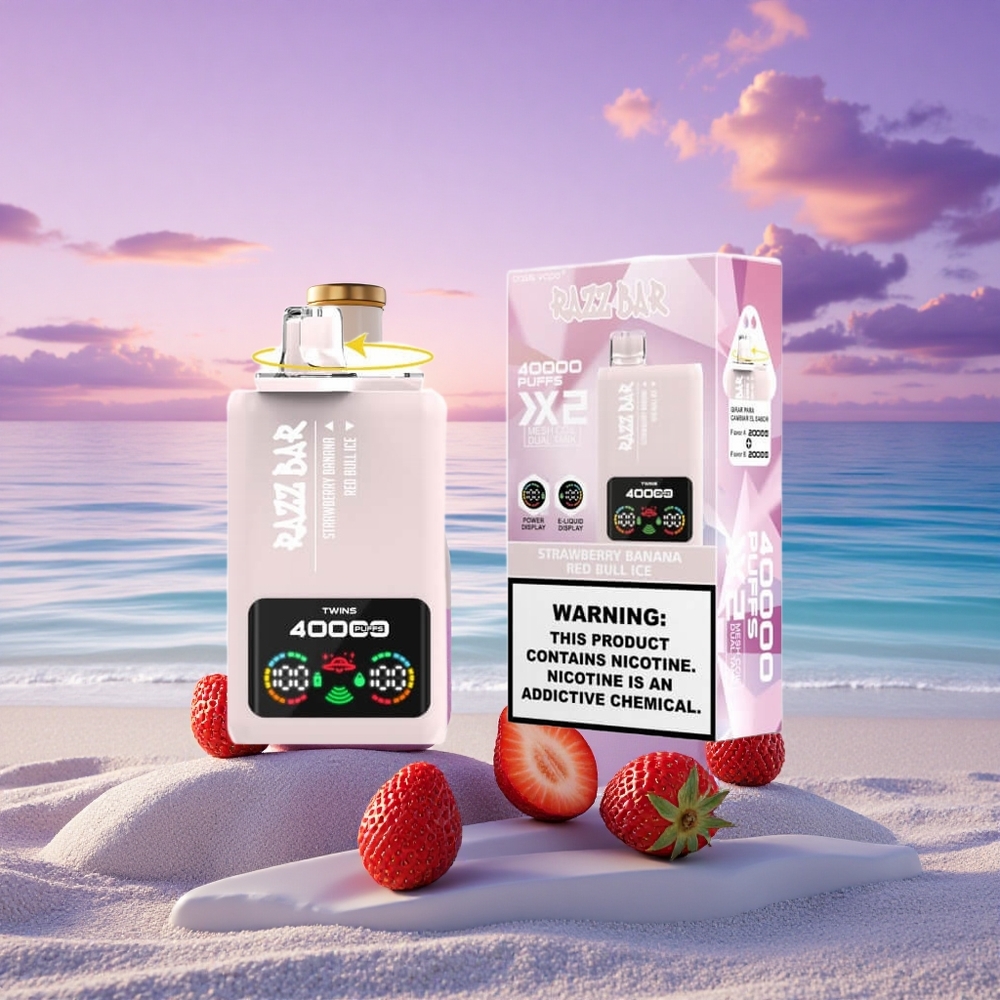Razz Bar 40000 Puffs Fraise Banane - Red Bull Glacé avec 5% nicotine et 650 mAh