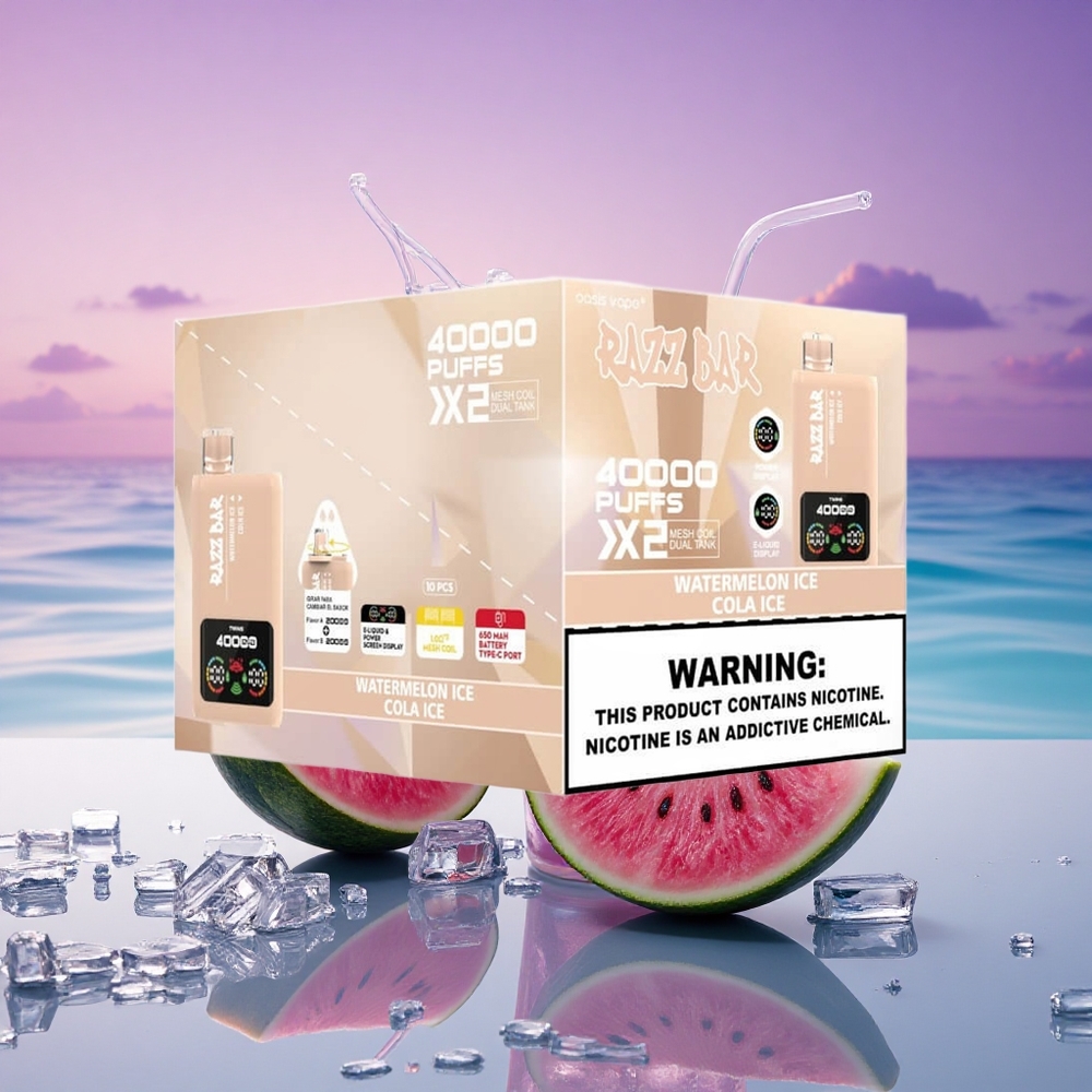 Razz Bar 40000 Puffs Pastèque Glace - Cola Glace avec 5% de nicotine et batterie 650 mAh