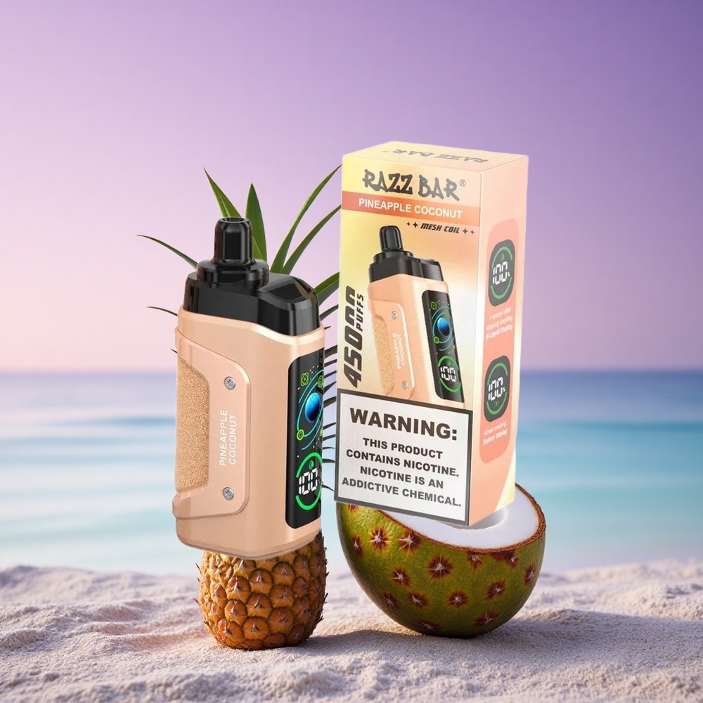 Razz Bar 45000 Puffs Ananas Noix de Coco 650 mAh 20 mg/ml Nicotine