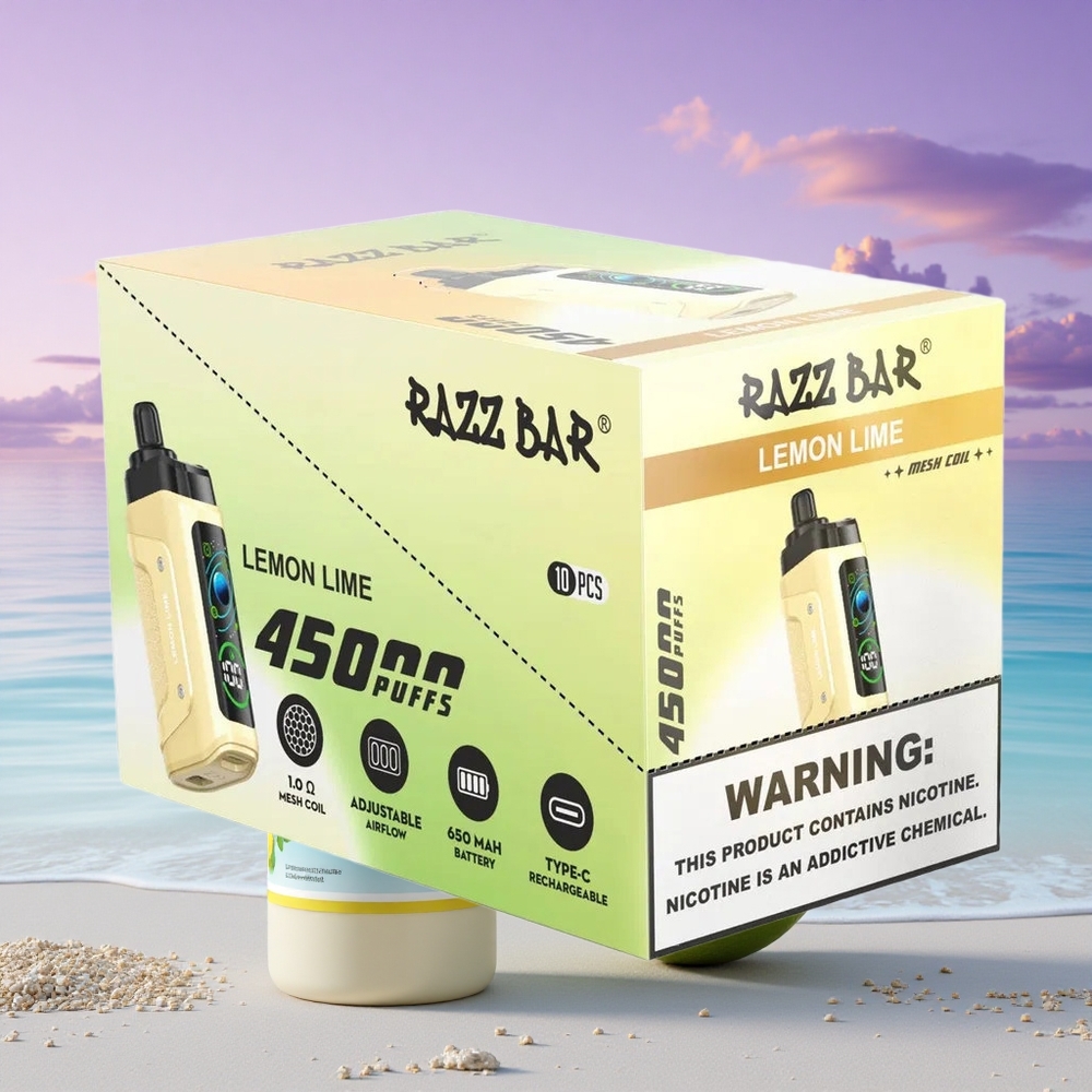 Razz Bar 45000 Puffs Citron Vert 650 mAh 20 mg/ml Nicotine