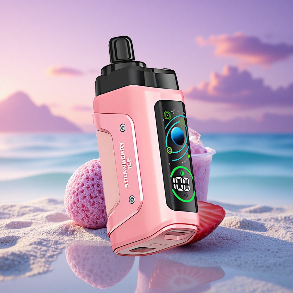 Razz Bar 45000 Puffs Glace à la Fraise avec Coil Mesh 1.0 Ohm et Nicotine 20 mg/ml