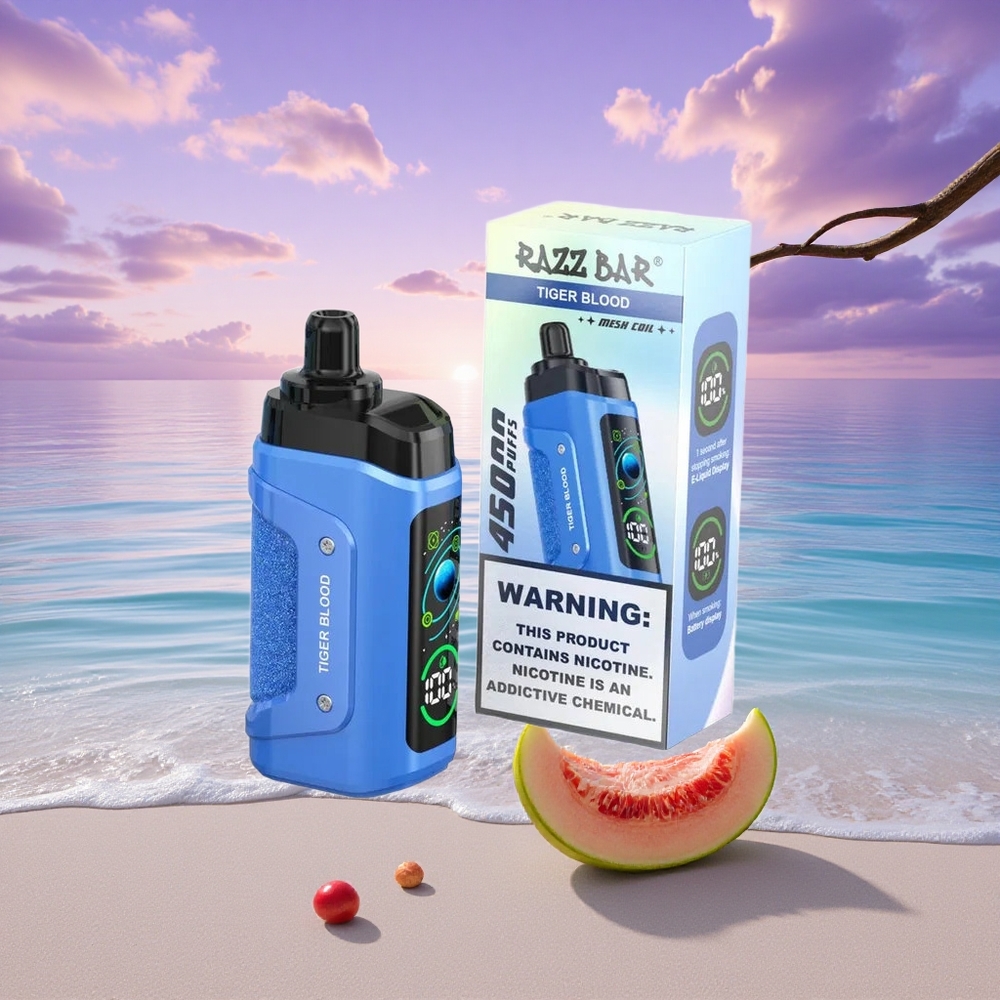 Razz Bar 45000 Puffs Sang de Tigre Type-C Rechargeable 20 mg/ml Nicotine