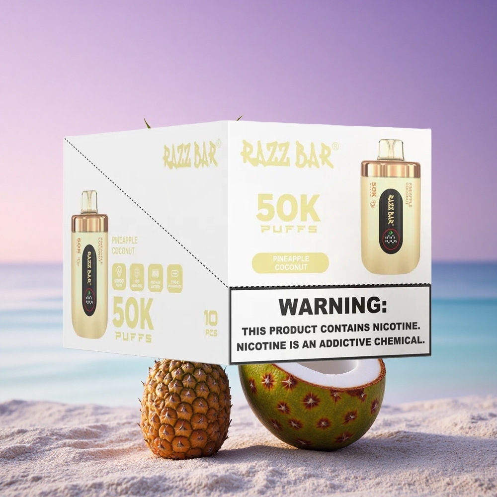 Razz Bar 50K Puffs Ananas Noix de Coco 2% Nicotine 650 mAh