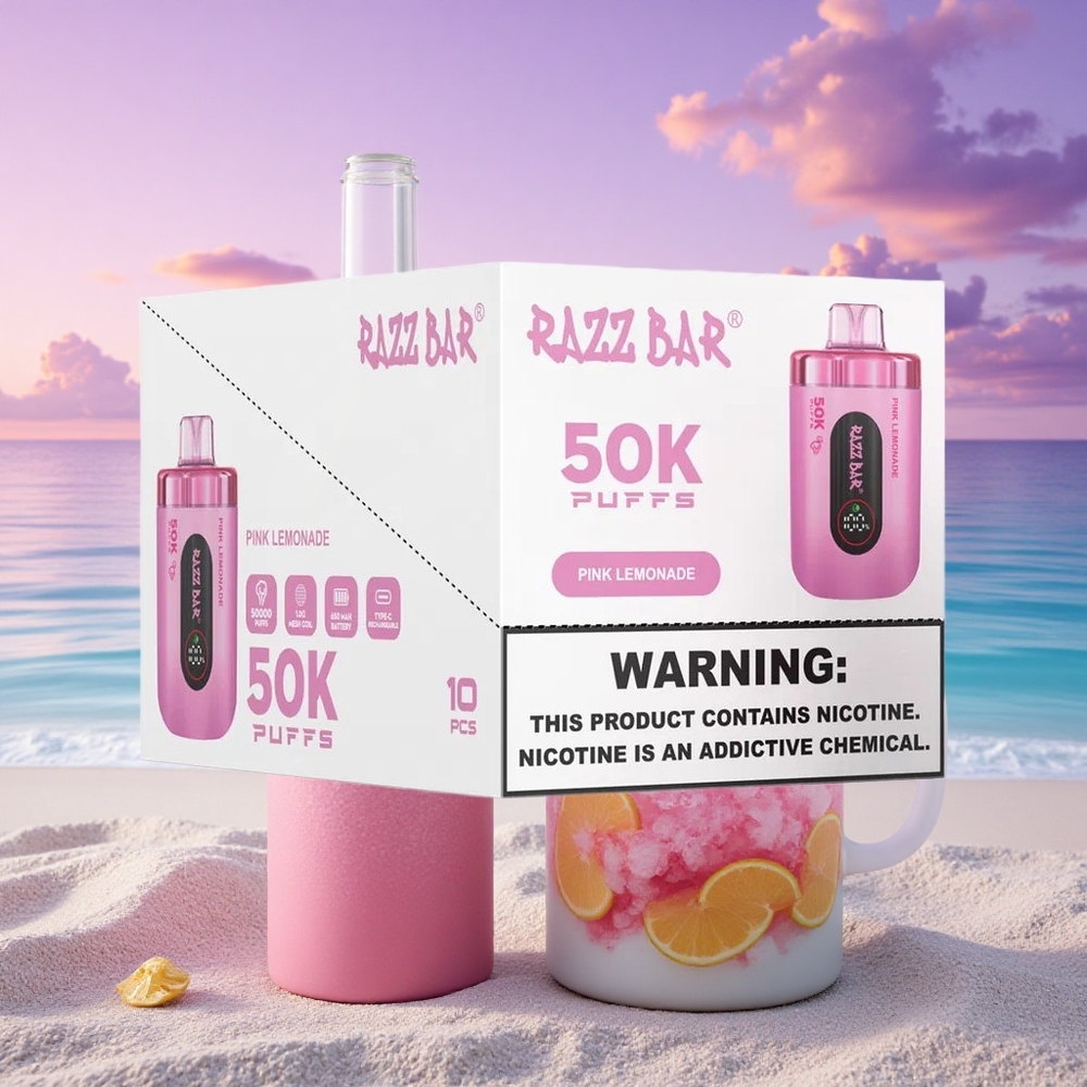Razz Bar 50K Puffs Citronnade Rose 650mAh 2% Nicotine