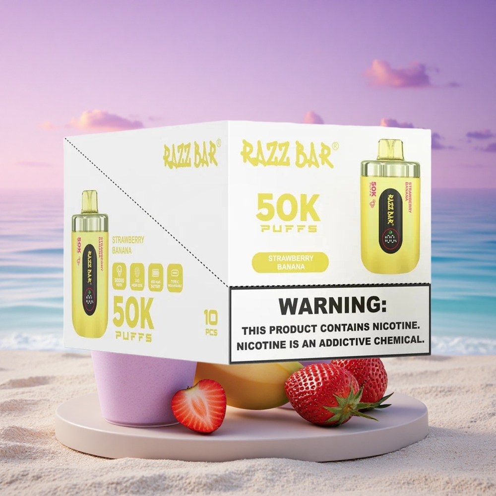 Razz Bar 50K Puffs Fraise Banane 2% Nicotine 650mAh