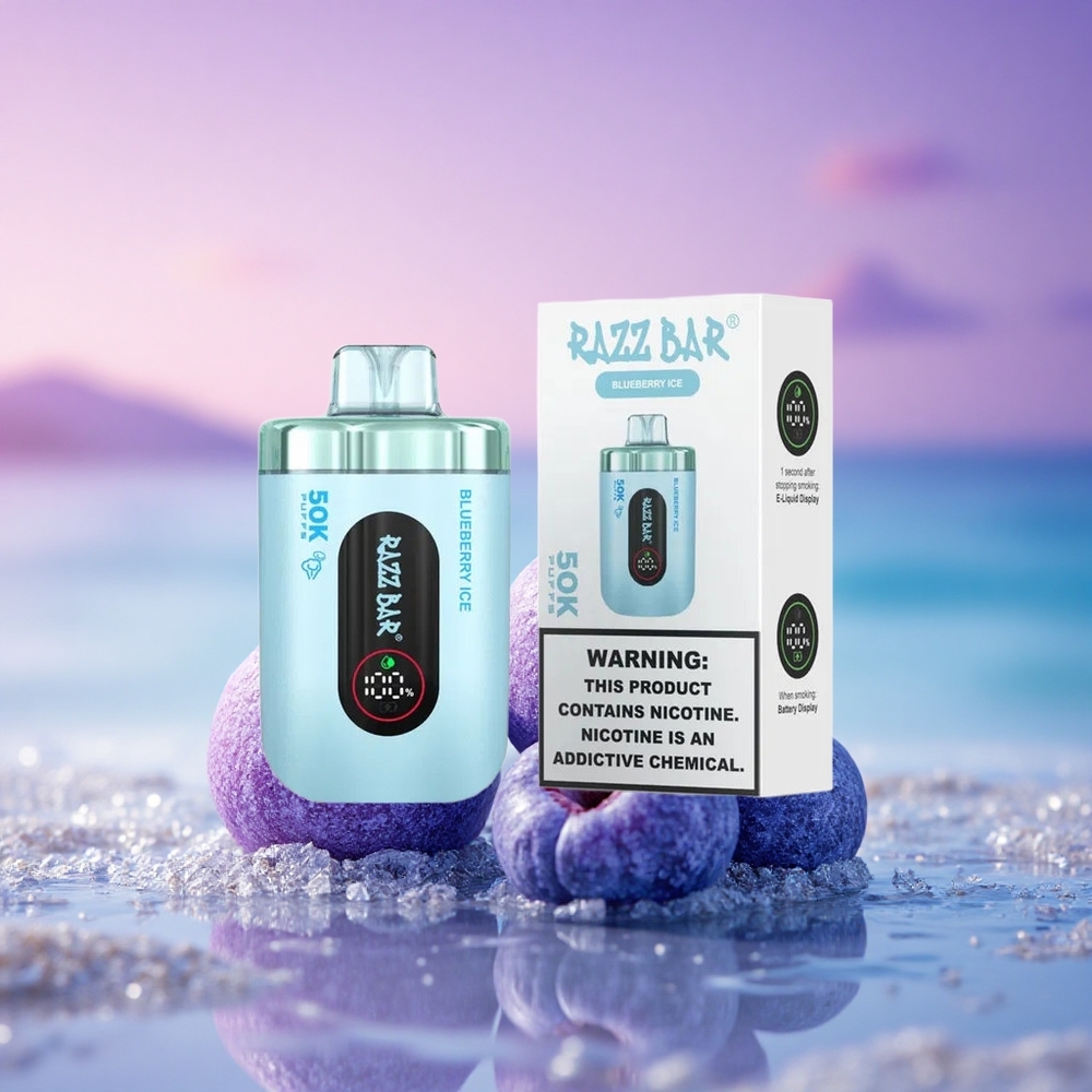 Razz Bar 50K Puffs Glace Myrtille 650 mAh 2% Nicotine