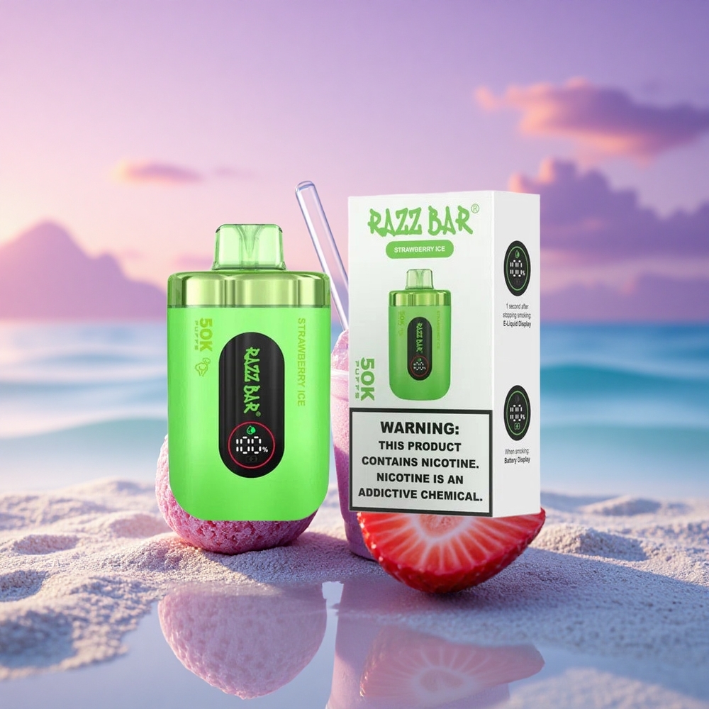 Razz Bar 50K Puffs Glace à la Fraise 2% Nicotine 650 mAh