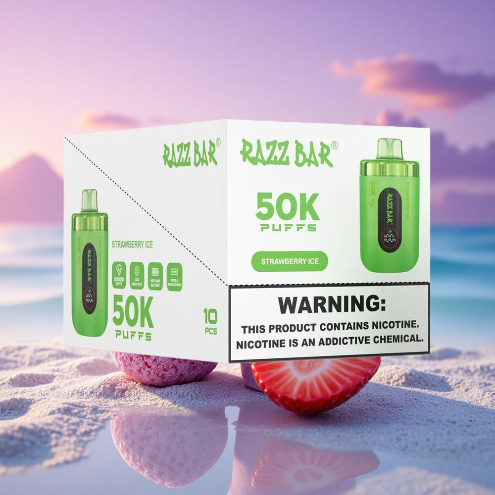 Razz Bar 50K Puffs Glace à la Fraise 2% Nicotine 650 mAh