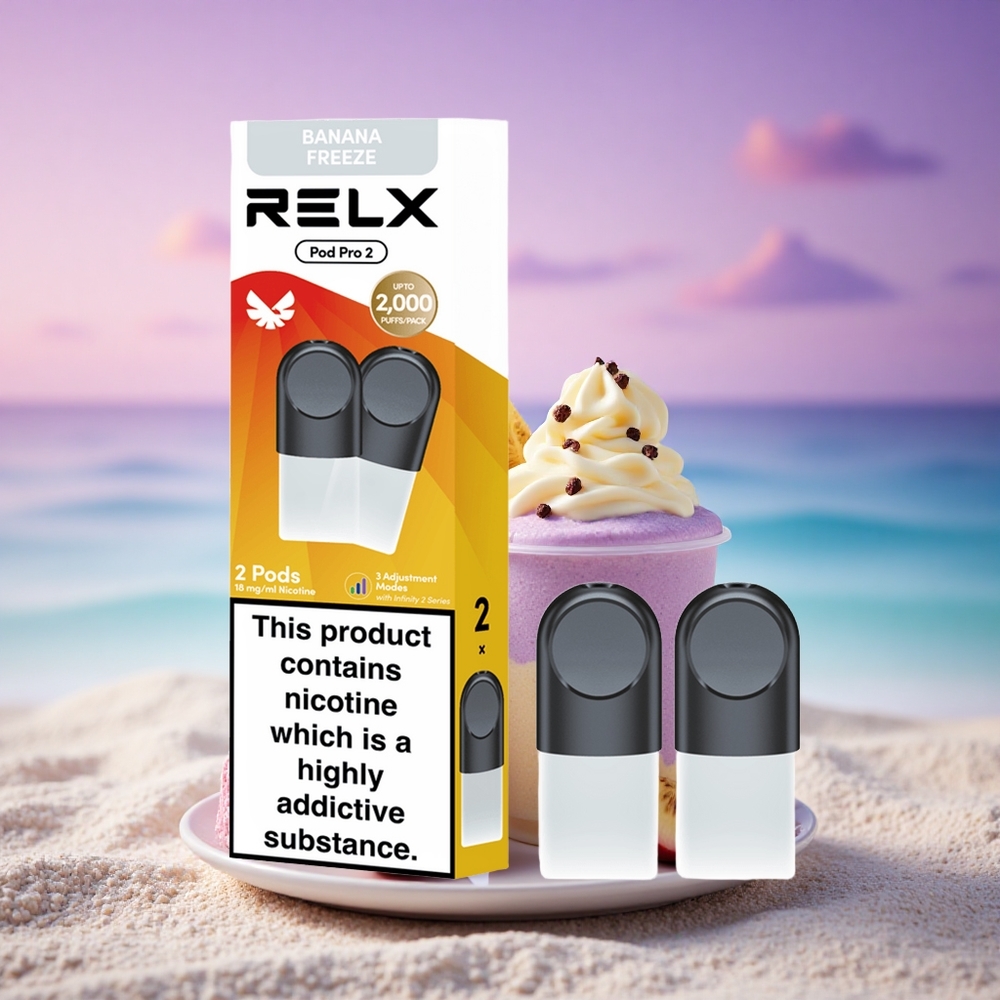 Relx Pod Pro 2 Vape Device Dessert-Banana Gel 18mg/ml de nicotine, 1.9ml, 3 modes de tension