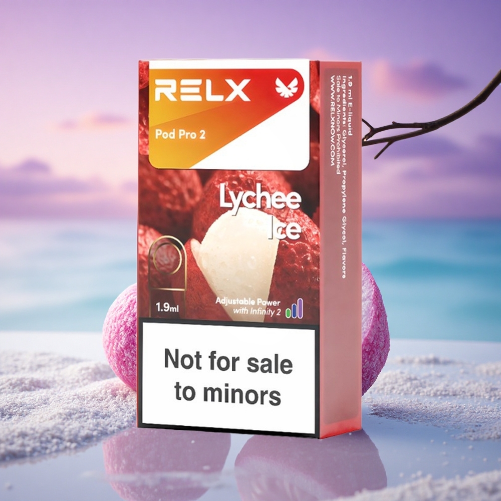 Relx Pod Pro 2 Vape Device Glace au Litchi 0mg/ml - 1,9ml - 3 modes (Eco 5,5W, Smooth 6,5W, Boost 8W)