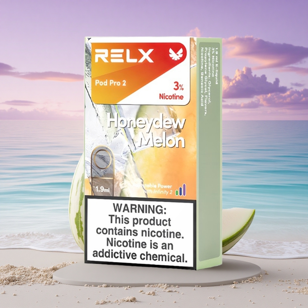 Relx Pod Pro 2 Vape Device Melon Miel 30mg/ml de nicotine - 1,9ml - Mode Éco (5,5W), Mode Doux (6,5W), Mode Boost (8W)