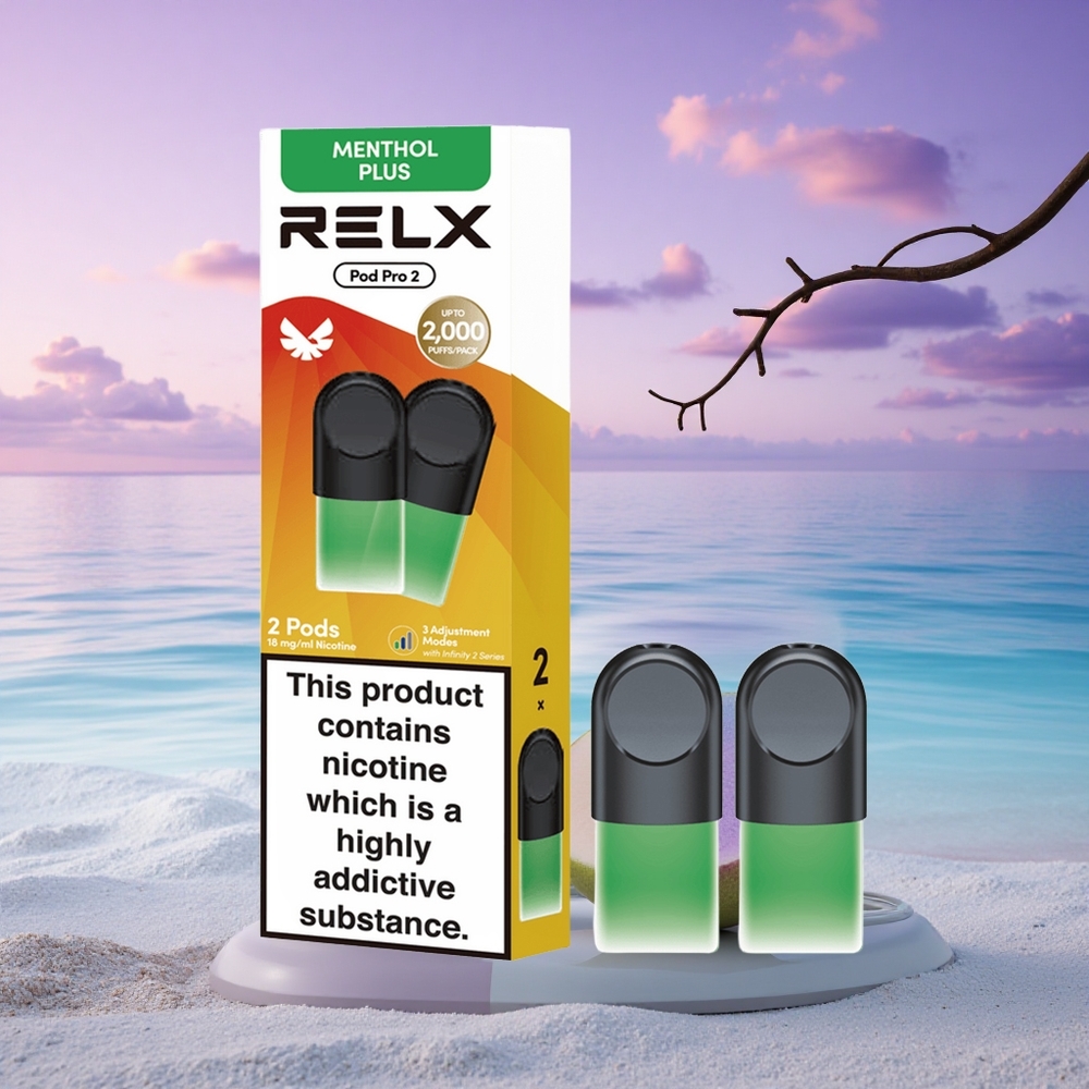 Relx Pod Pro 2 Vape Device Menthe-Menthol Plus 18mg/ml avec 1,9ml et 3 modes de tension (5,5W, 6,5W, 8W)