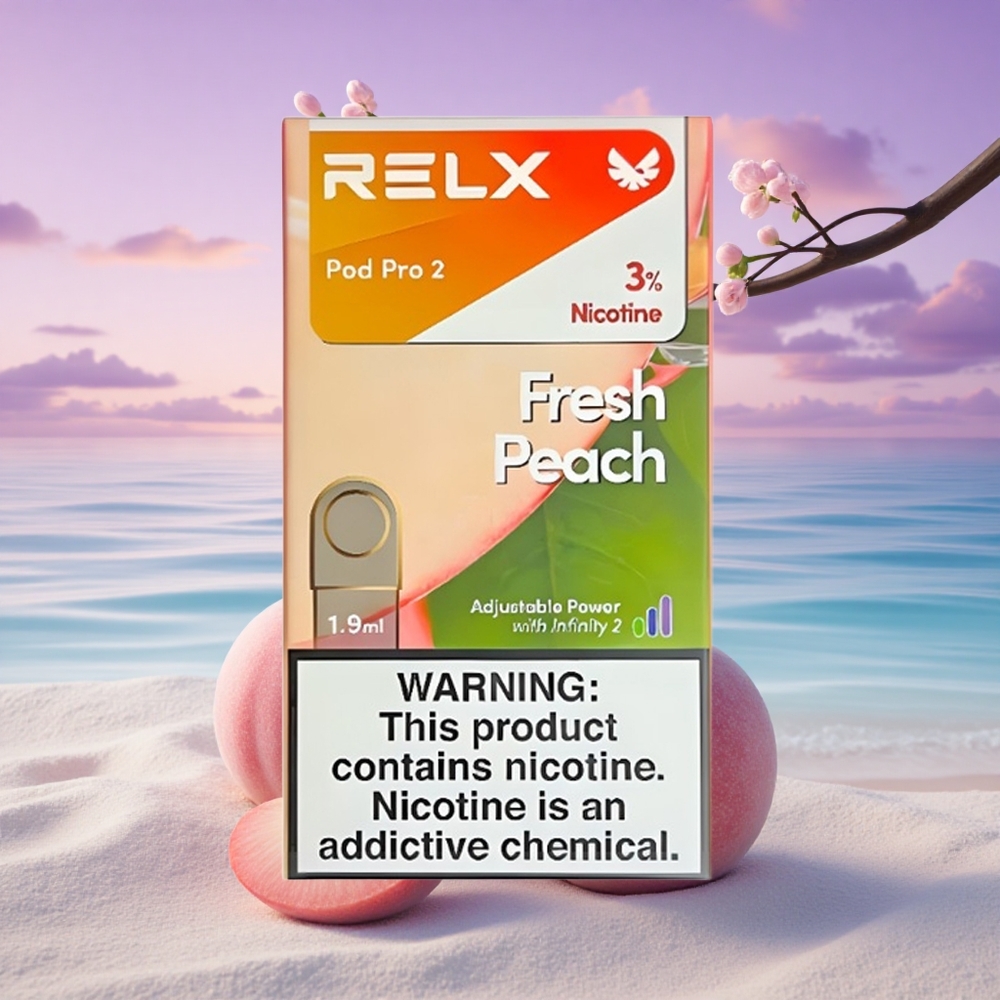 Relx Pod Pro 2 Vape Device Pêche Fraîche 30mg/ml Nicotine · 1,9ml · 3 Modes (5,5W/6,5W/8W)