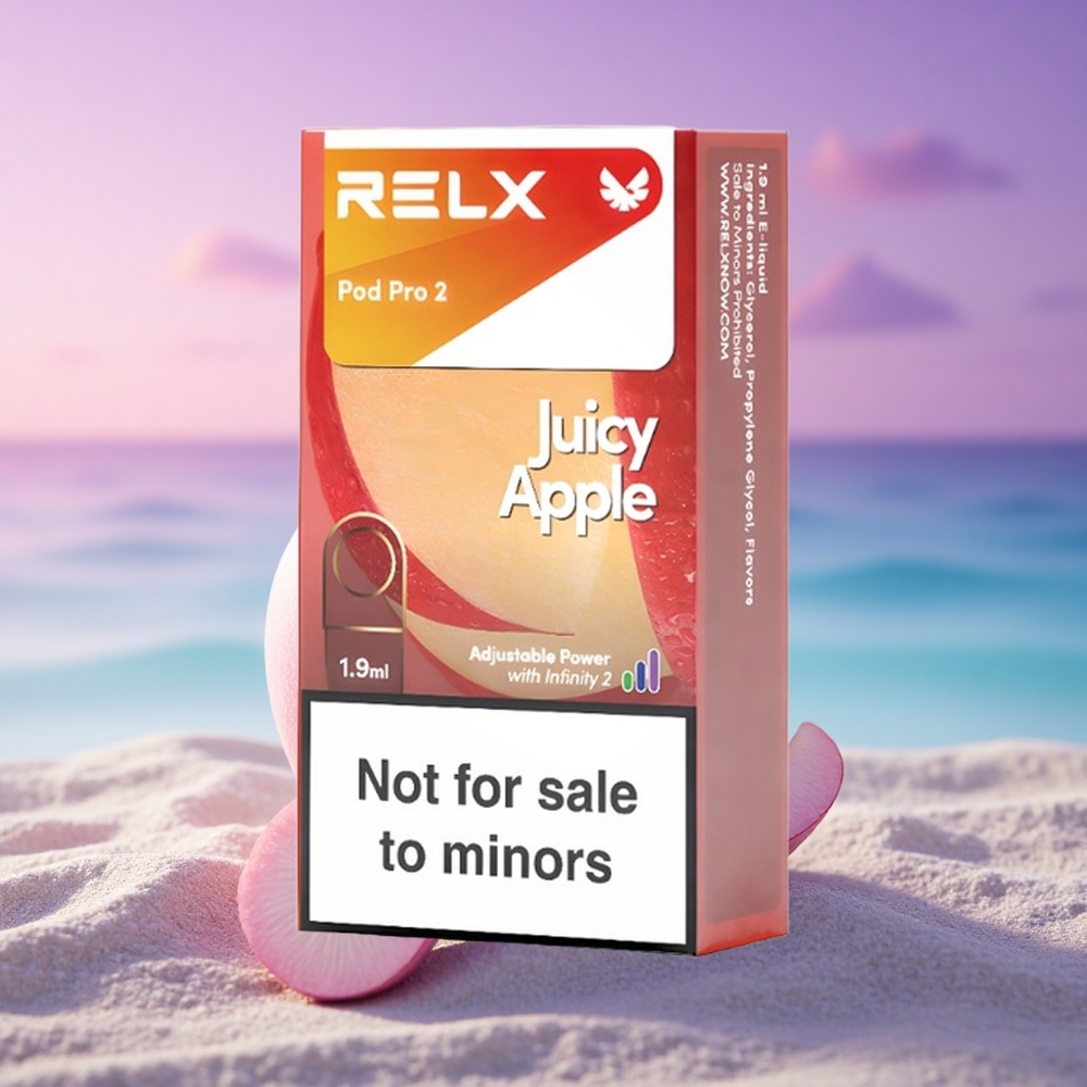 Relx Pod Pro 2 Vape Device Pomme Juteuse 0mg/ml 1.9ml 3 modes (5.5W/6.5W/8W) 2 pods/pack