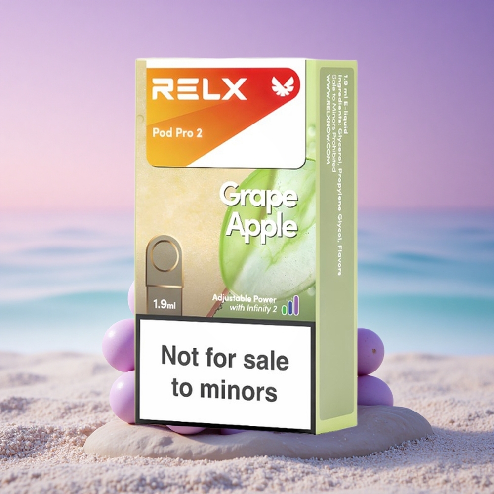 Relx Pod Pro 2 Vape Device Pomme Raisin 0mg/ml 1,9ml 5,5W/6,5W/8W 2 ou 3 pods/paquet