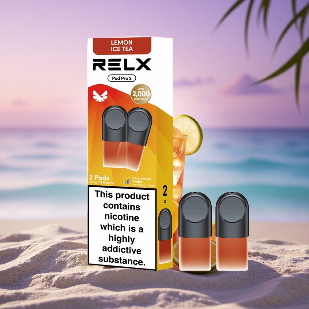Relx Pod Pro 2 Vape Device Thé-Citron Glacé 18mg/ml de nicotine avec 1,9ml de capacité et 3 modes de tension (5,5W, 6,5W, 8W)