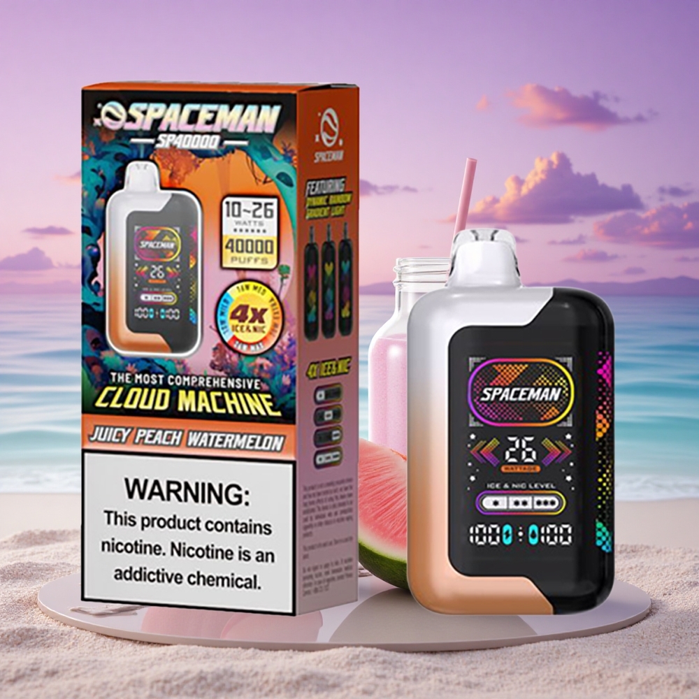 SMOK SPACEMAN SP40000 Puffs Juteux Pêche Pastèque 1000mAh 50mg Nicotine