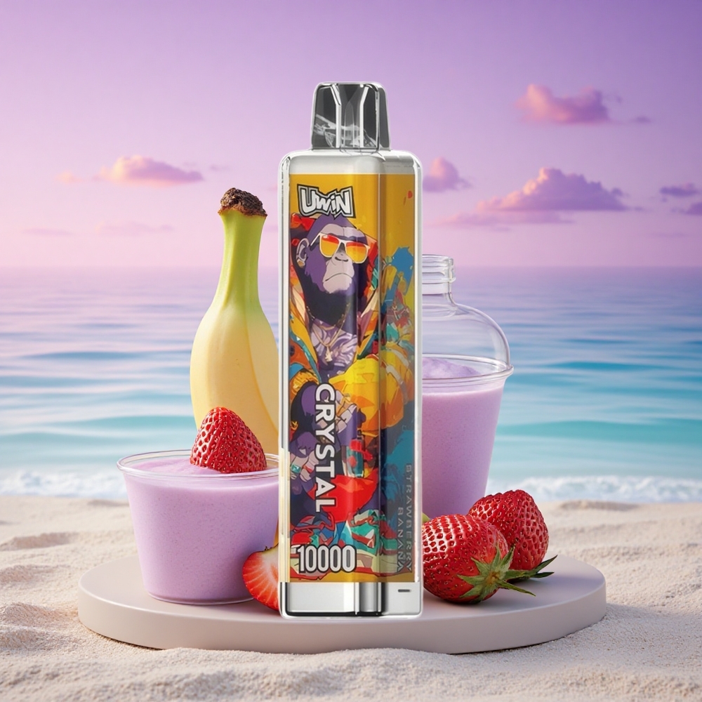 Uwin Crystal 10000 Puffs Fraise Banane 18ml 650mAh RGB