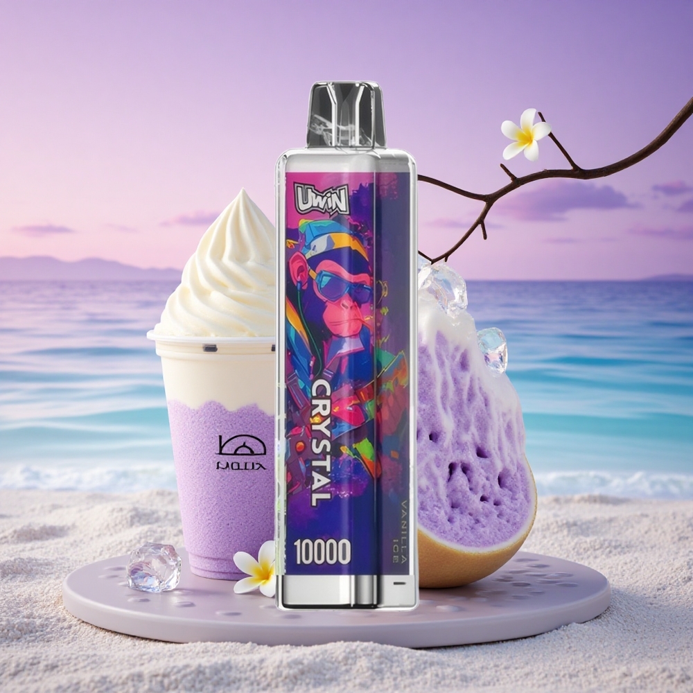 Uwin Crystal 10000 Puffs Glace Vanille 18ml 650mAh Lumières RGB