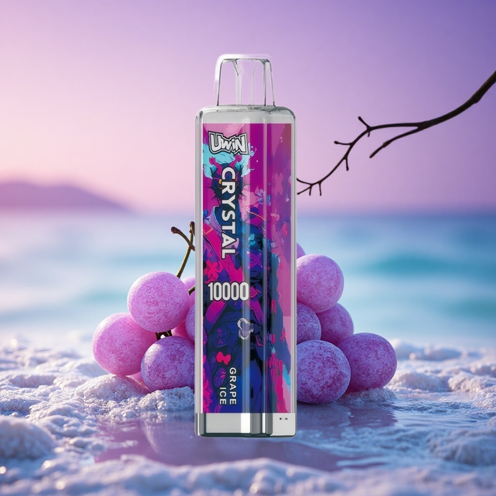 Uwin Crystal 10000 Puffs Glace de Raisin avec Lumières RGB 18ml 650mAh