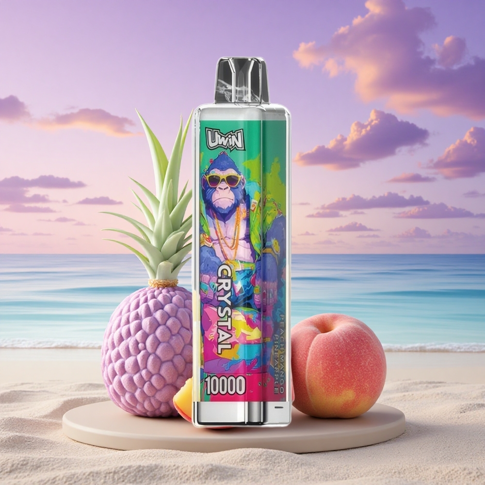Uwin Crystal 10000 Puffs Pêche Mangue Ananas 18ml 650mAh