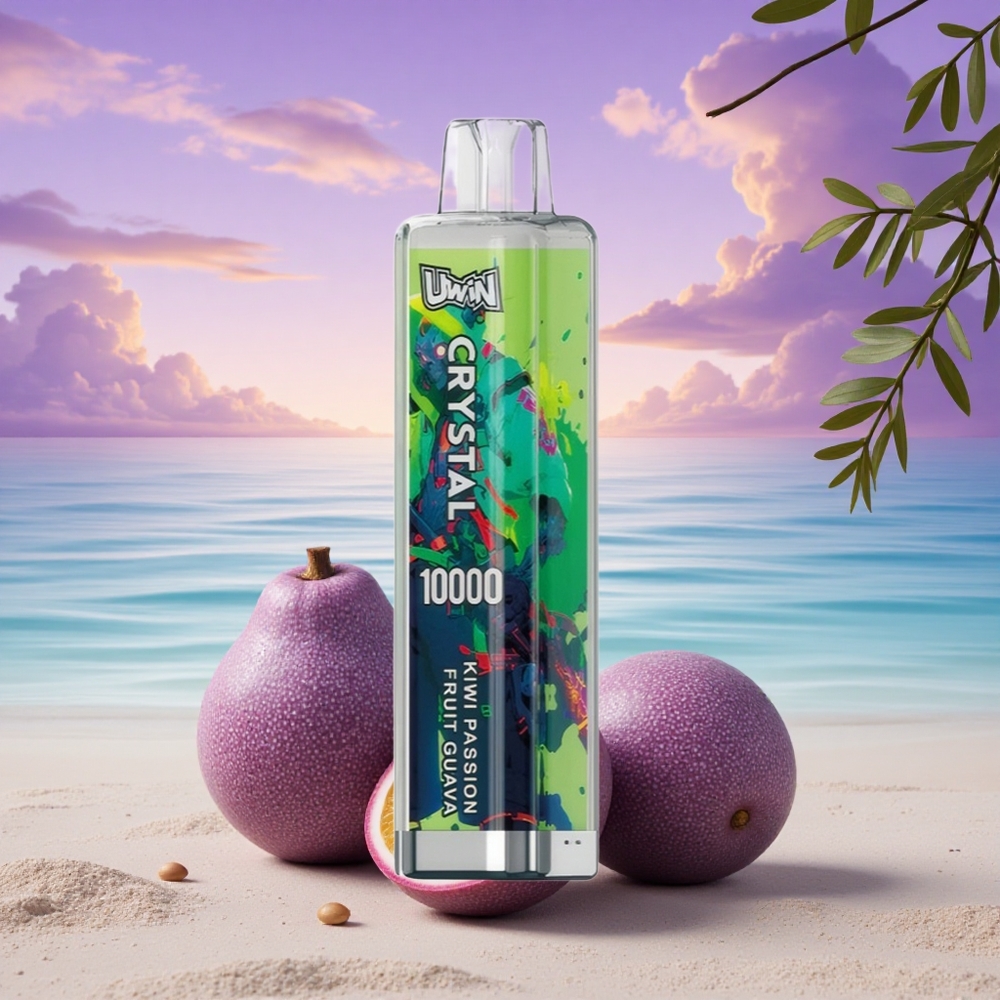 Uwin Crystal 10000 Puffs Passion Fruit Goyave Kiwi avec Nicotine 5% et Batterie 650mAh