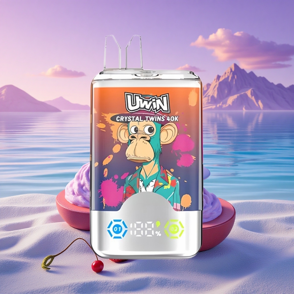 Uwin Crystal Twins 40000 Puffs Fraise Framboise Cerise Monsieur Bleu Double Saveur 850mAh