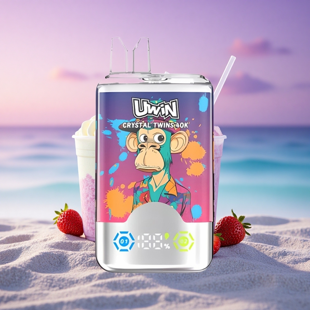 Uwin Crystal Twins 40000 Puffs Fraise Kiwi Raisin Glace avec 32ml et 850mAh