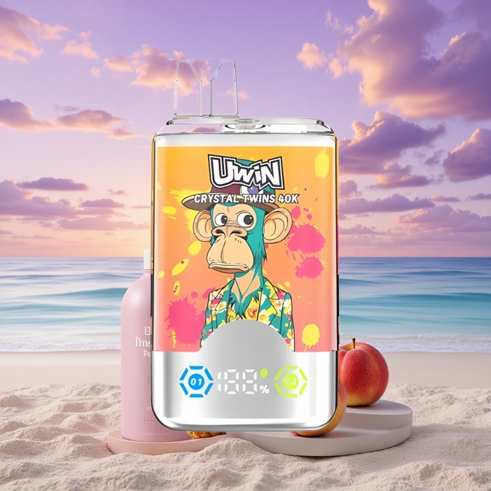 Uwin Crystal Twins 40000 Puffs Red Bull Pêche Mangue Ananas Double Saveur 850mAh