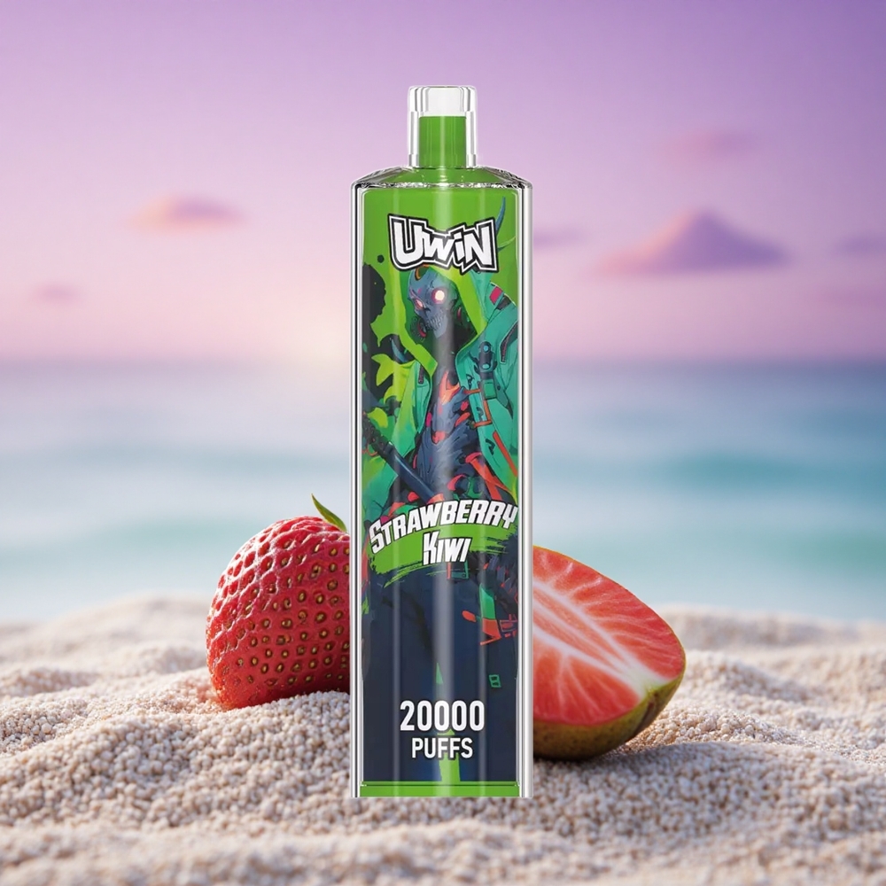 Uwin Shisha Hookah Crystal 20000 Puffs Fraise Kiwi 0% Nicotine 650 mAh