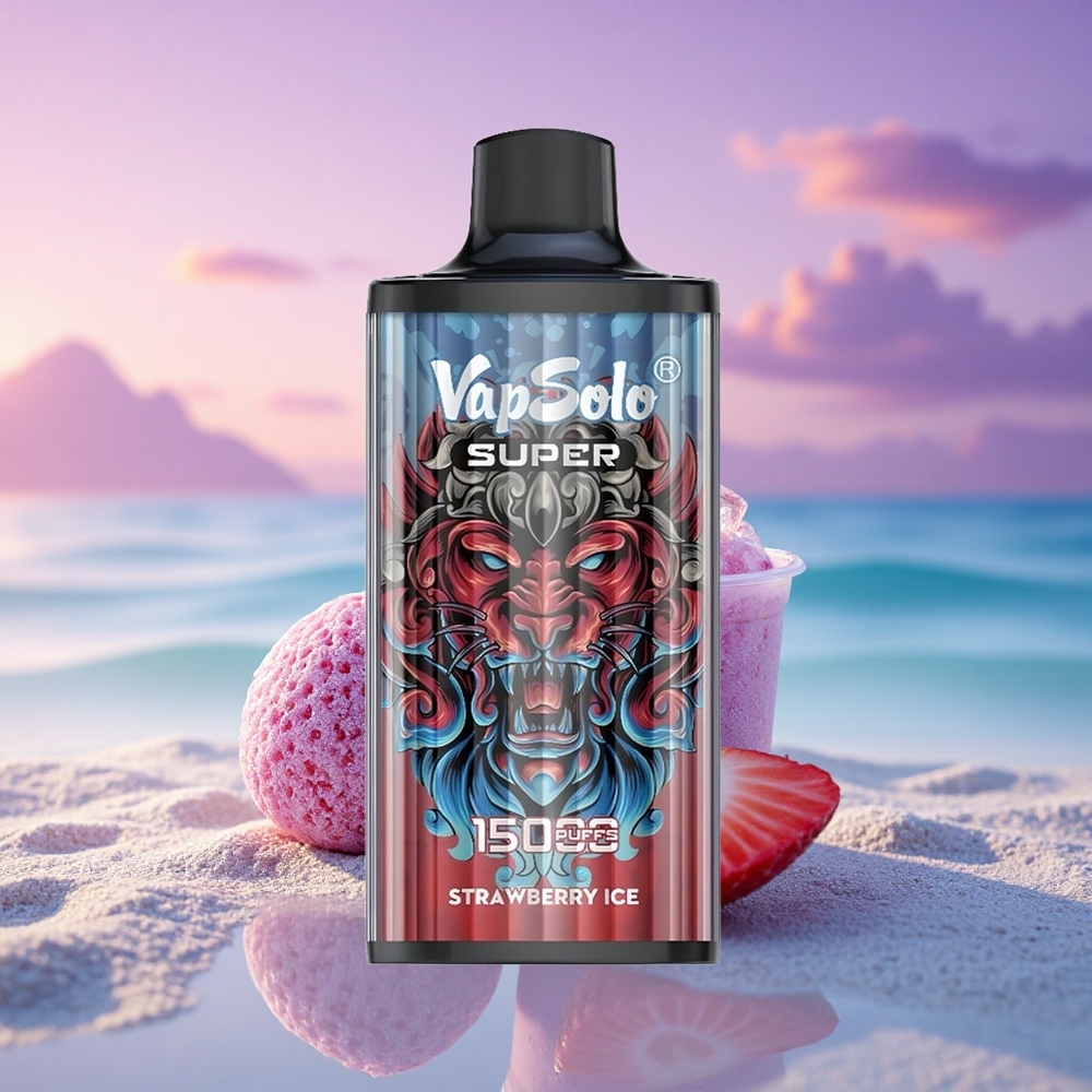 Vapsolo Super 15000 Puffs Glace à la Fraise 40ml 850mAh
