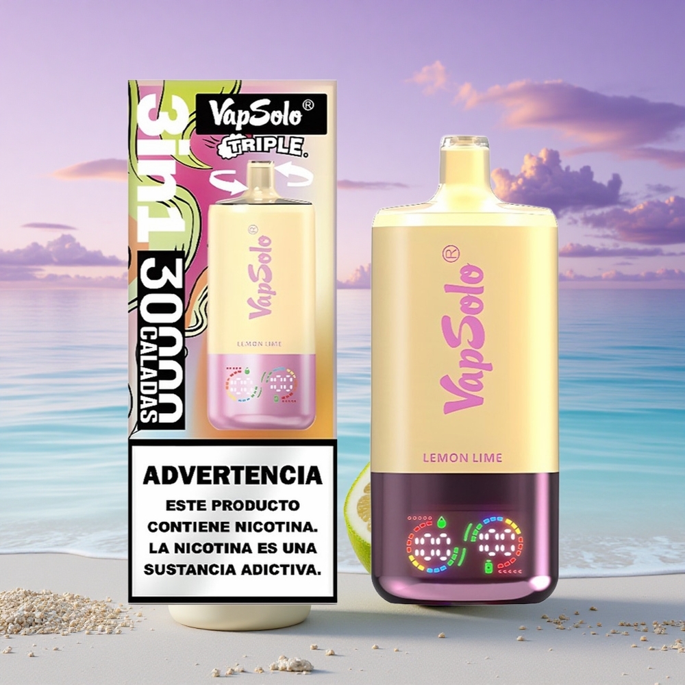 Vapsolo Triple 30000 Puffs Citron Vert Triple 40ml 20/50mg Type-C
