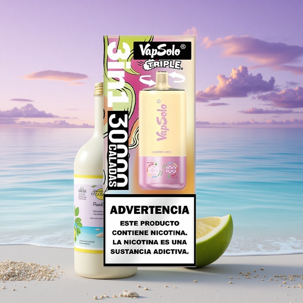 Vapsolo Triple 30000 Puffs Citron Vert Triple 40ml 20/50mg Type-C