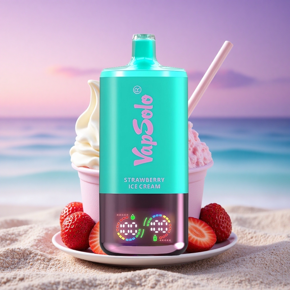 Vapsolo Triple 30000 Puffs Crème Glacée à la Fraise 40ml Type-C 20mg nicotine