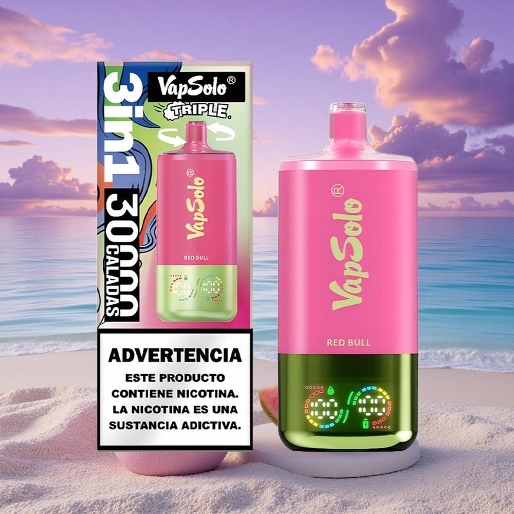 Vapsolo Triple 30000 Puffs Taureau Rouge Triple 40ml Nicotine 20mg/ml Type-C