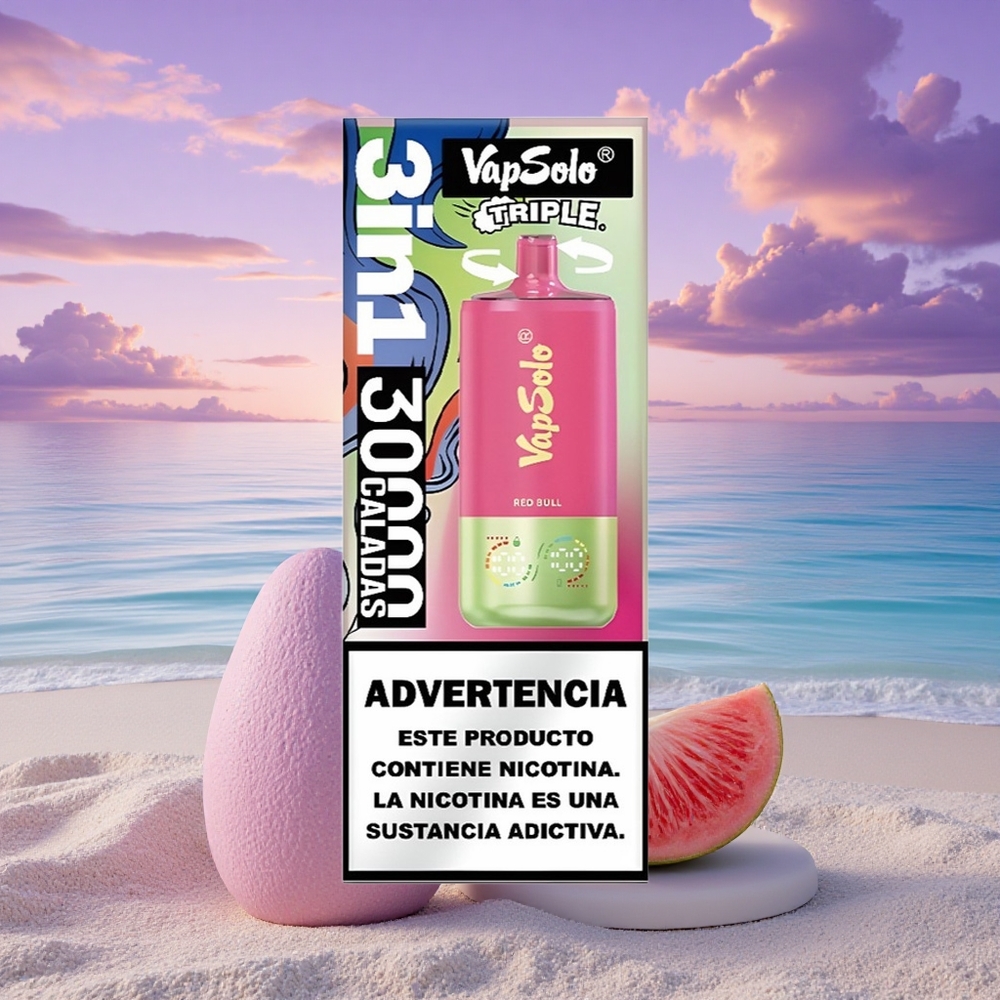 Vapsolo Triple 30000 Puffs Taureau Rouge Triple 40ml Nicotine 20mg/ml Type-C
