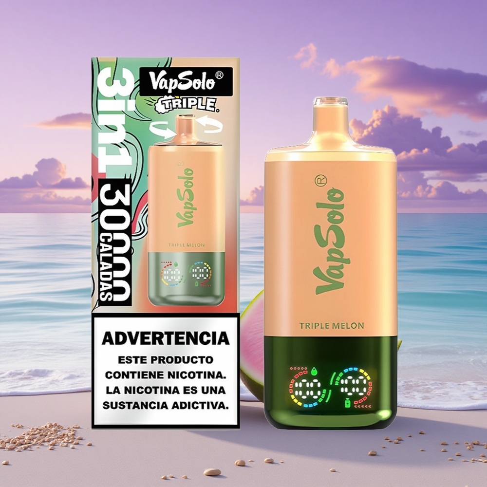 Vapsolo Triple 30000 Puffs Triple Melon Type-C 40ml Nicotine 20mg/ml