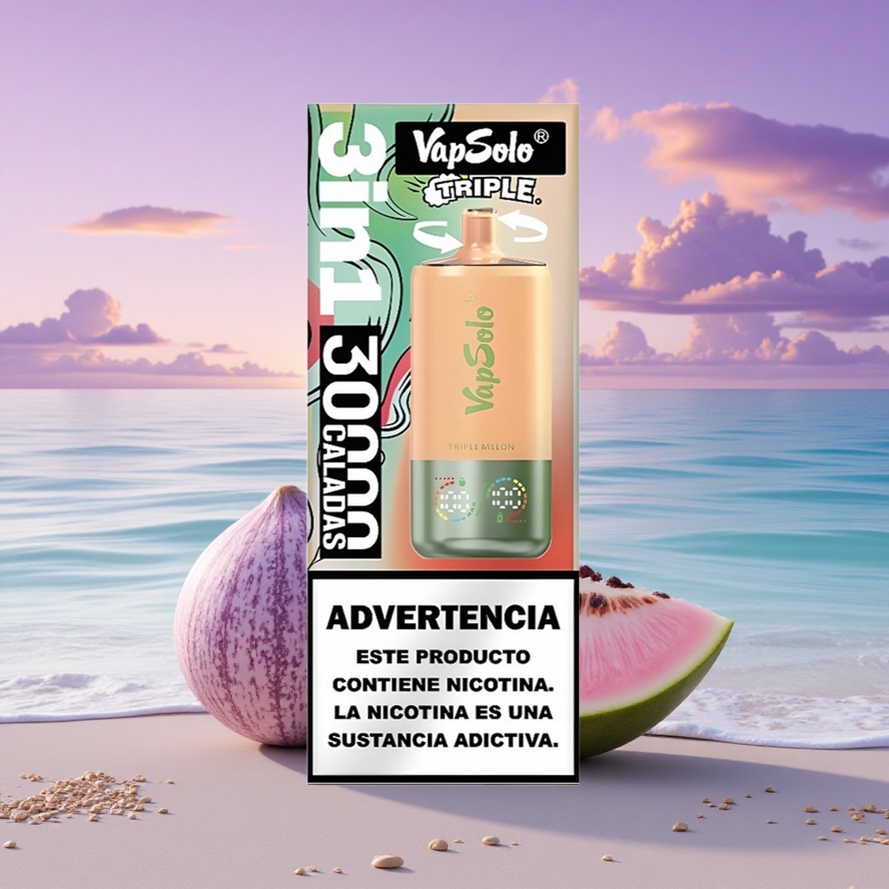 Vapsolo Triple 30000 Puffs Triple Melon Type-C 40ml Nicotine 20mg/ml