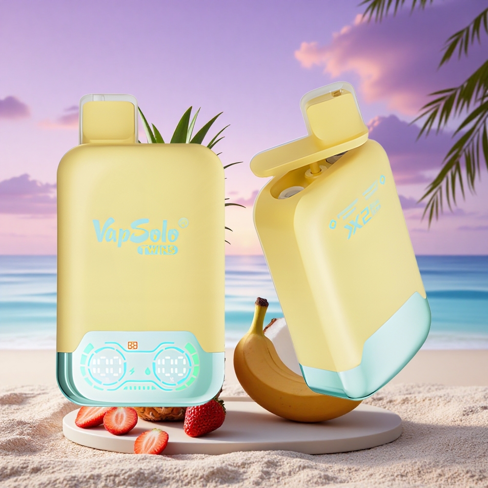 Vapsolo Twins 20000 Puffs Ananas Noix de Coco & Fraise Banane 40ml 20mg/ml Nicotine Type-C