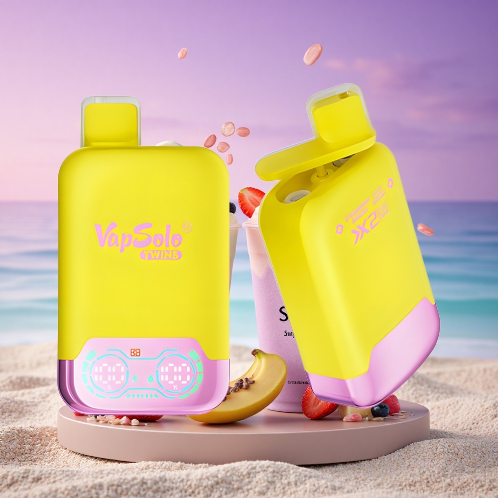 Vapsolo Twins 20000 Puffs Fraise Banane & Cerise Pétillante avec 40 ml d'E-Liquide et Nicotine 20mg/ml/50mg/ml