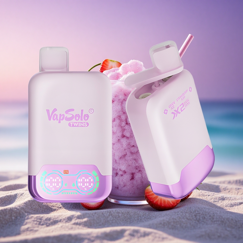 Vapsolo Twins 20000 Puffs Glace de Raisin & Kiwi-Fraise avec 40 ml de E-Liquide et Nicotine 20mg/ml