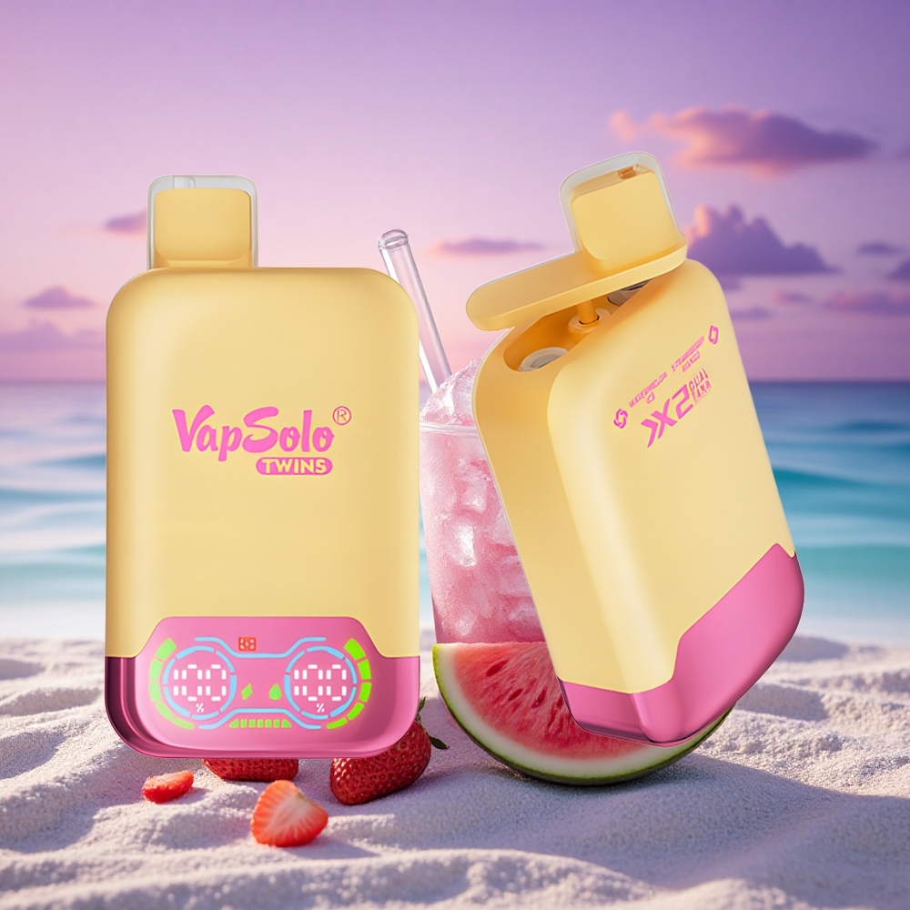 Vapsolo Twins 20000 Puffs Glace à la Pastèque & Mangue-Fraise Type-C 40 ml Nicotine 20mg/ml