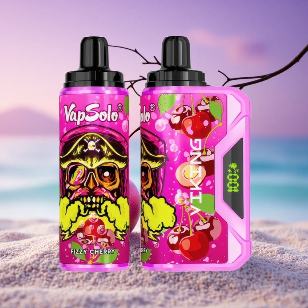 VapSolo VIKING 12000 Puffs Cerise Pétillante Type-C 22ml Nicotine 20mg/ml