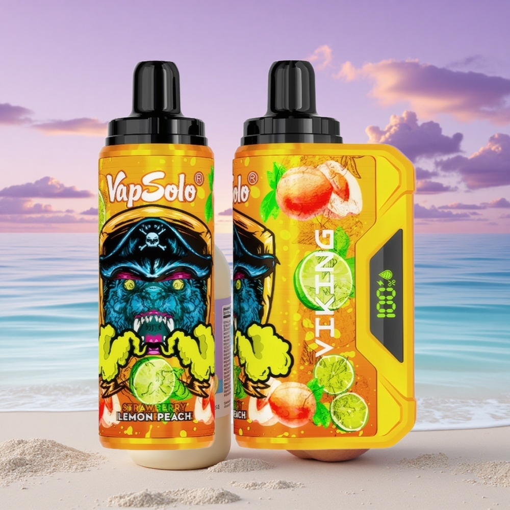 VapSolo VIKING 12000 Puffs Citron Pêche Type-C 22ml Nicotine 20/50