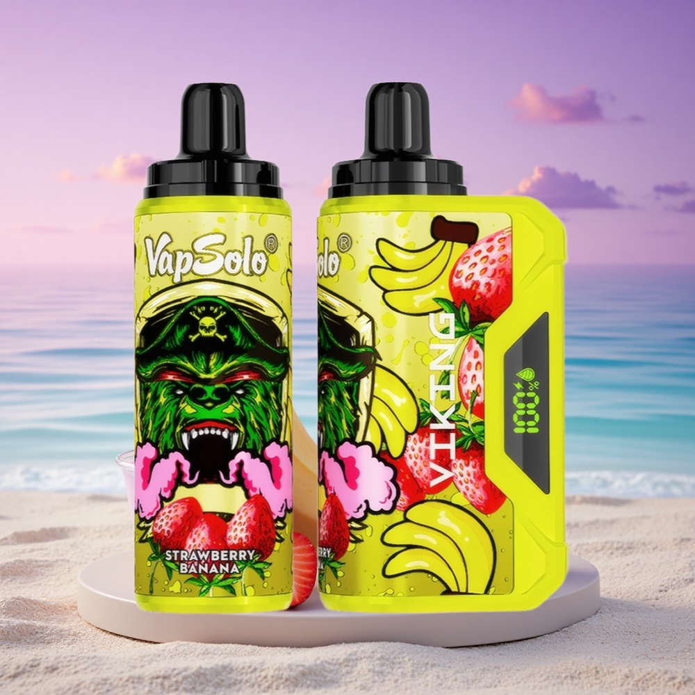 VapSolo VIKING 12000 Puffs Fraise Banane 22ml 20mg Nicotine Type-C