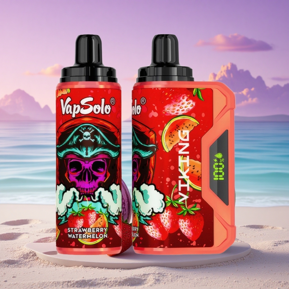 VapSolo VIKING 12000 Puffs Fraise Pastèque 22ml 20mg Nicotine Type-C