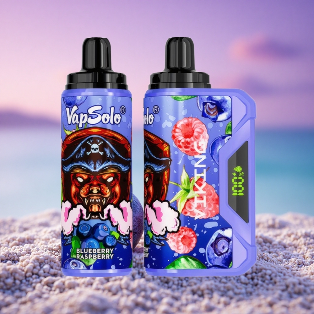 VapSolo VIKING 12000 Puffs Framboise Myrtille Type-C 22ml Nicotine 20mg/ml