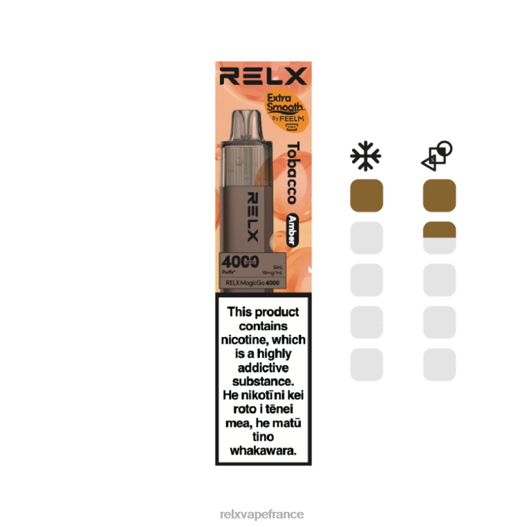 RELX Best Seller | tabac (ambre) RELX MagicGo 4000 vapes jetables T0H645