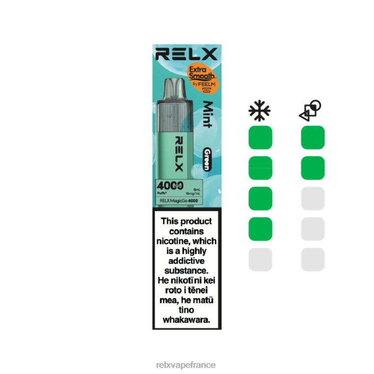 RELX Vape Paris | menthe (verte) RELX MagicGo 4000 vapes jetables T0H644