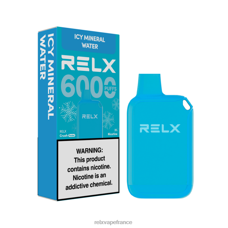 RELX Top Flavors | eau minérale glacée RELX Crush Pocket 6000 glacé T0H6423